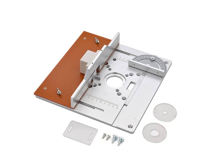 Plaque d'insertion de Table de routeur en aluminium, planche rabattable de fraisage électrique du bois avec jeu de guides de jauge à onglet, scie de Table, établi pour le travail du bois