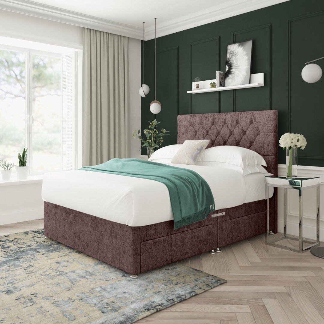 17 Stories Upholstered Divan Bed Base Only Charcoal Single (3')