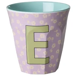 RICE Buchstaben-Becher mit Blumen Medium, E