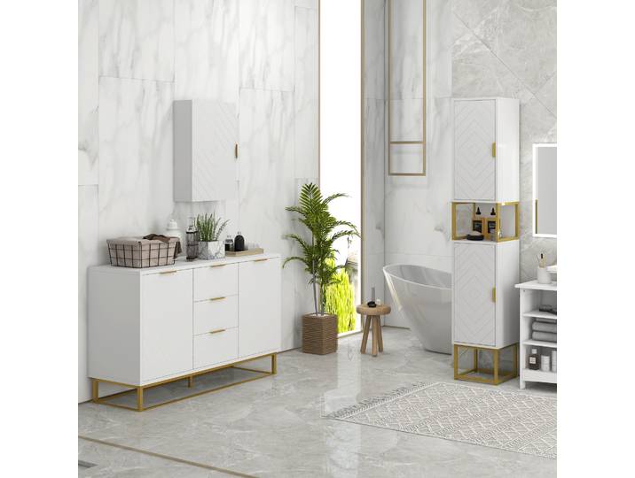 kleankin Ensemble Rangement Buffet, Armoire Murale et Colonne