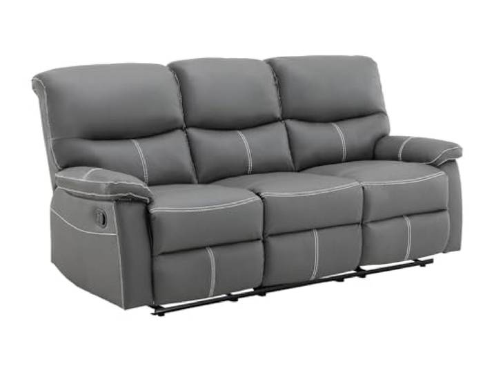 Vente-unique - Relaxsofa 3 Canby - Kunstleder - grau
