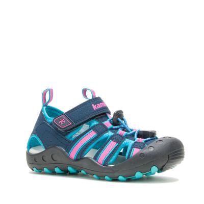 Outdoorsandale KAMIK "CRAB", Kinder, Gr. 26, bunt (petrol, rosa), Synthetik, Textil, Schuhe Outdoorsandale