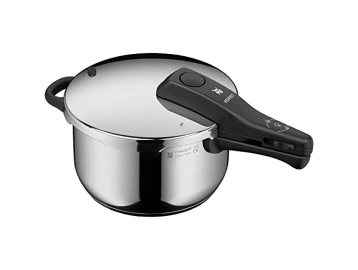 WMF Perfect One Pot Schnellkochtopf Induktion 4,5l, Dampfkochtopf, großes Kochsignal, 2 Kochstufen, abnehmbarer Deckelgriff, Cromargan Edelstahl