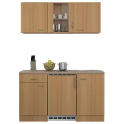 Miniküche Nano m. Geräten B: ca. 150cm Buchefarben