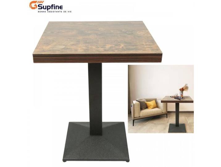 SUPFINE Table Carrée - 60 X 60 X 75cm - Capacité de Charge 120kg - Vintage - Table de Salle à Manger Scandinave