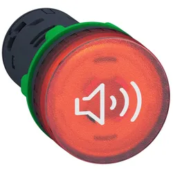 Schneider Electric XB5KS2G4 Buzzer, Summer, Harmony XB5, Kunststoff, beleuchtet, rot, 22mm, 90dB, 120V AC
