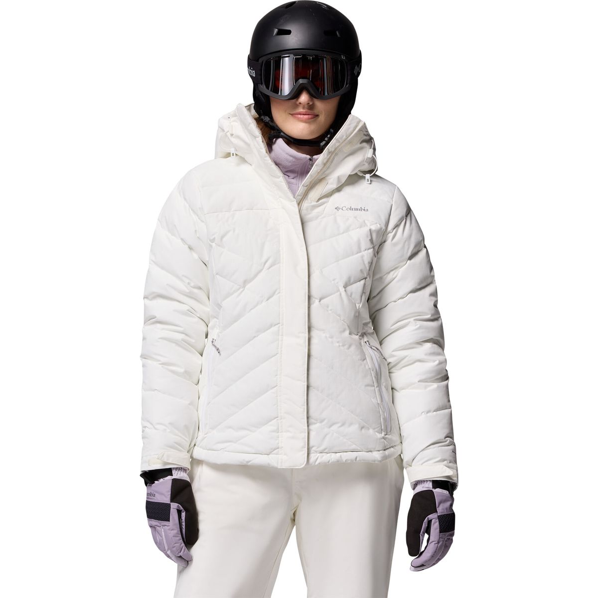 Columbia Women's Lay D Down V Hooded Ski Jacket sea salt (125) S 213348-2133481-125-S