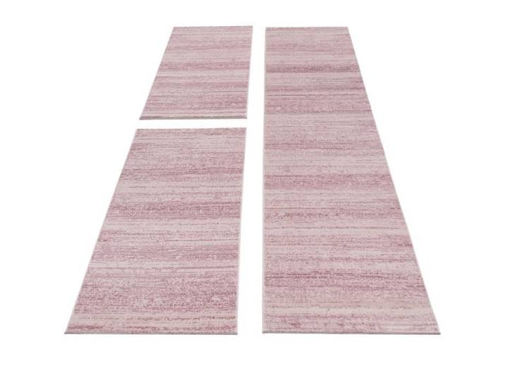 Lit frontière tapis coureur court fleuri une couleur coureur de jeu 3 parties rose Mesked [2x80x150+1X80x300]