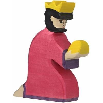 Goki 80284 - Balthasar, rot, Holzfigur, 13,5cm, Holztiger-Figur