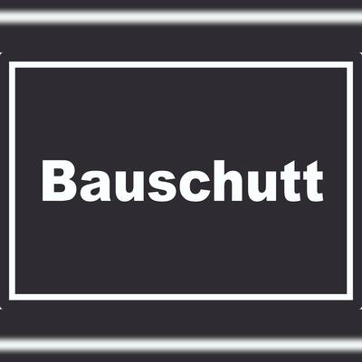 HB-Druck Bauschutt Mülltrennung Aufkleber mit Text A6 (105x148mm)