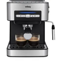 Wëasy Espressomaschine KFX32 / Fassungsvermögen 1,6 L  / 4 Programme / Filter aus Edelstahl und Messlöffel / Edelstahl/ 850 W /  Silber