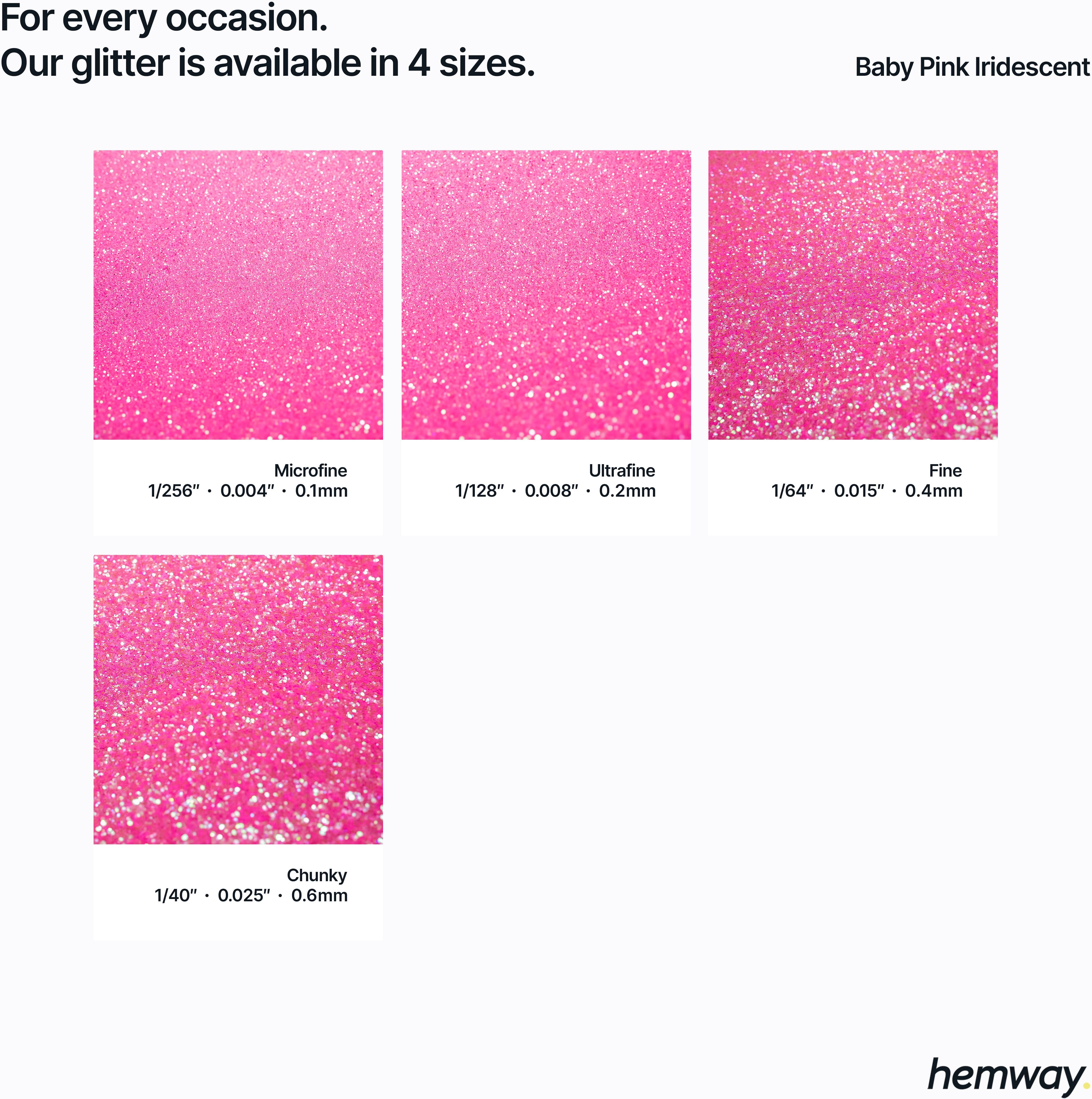 Hemway Glitter For Tile Grout 100g / 3.5oz   Baby Pink Iridescent   Waterproof   Fade Resistant - Baby Pink Iridescent - Fine 100g