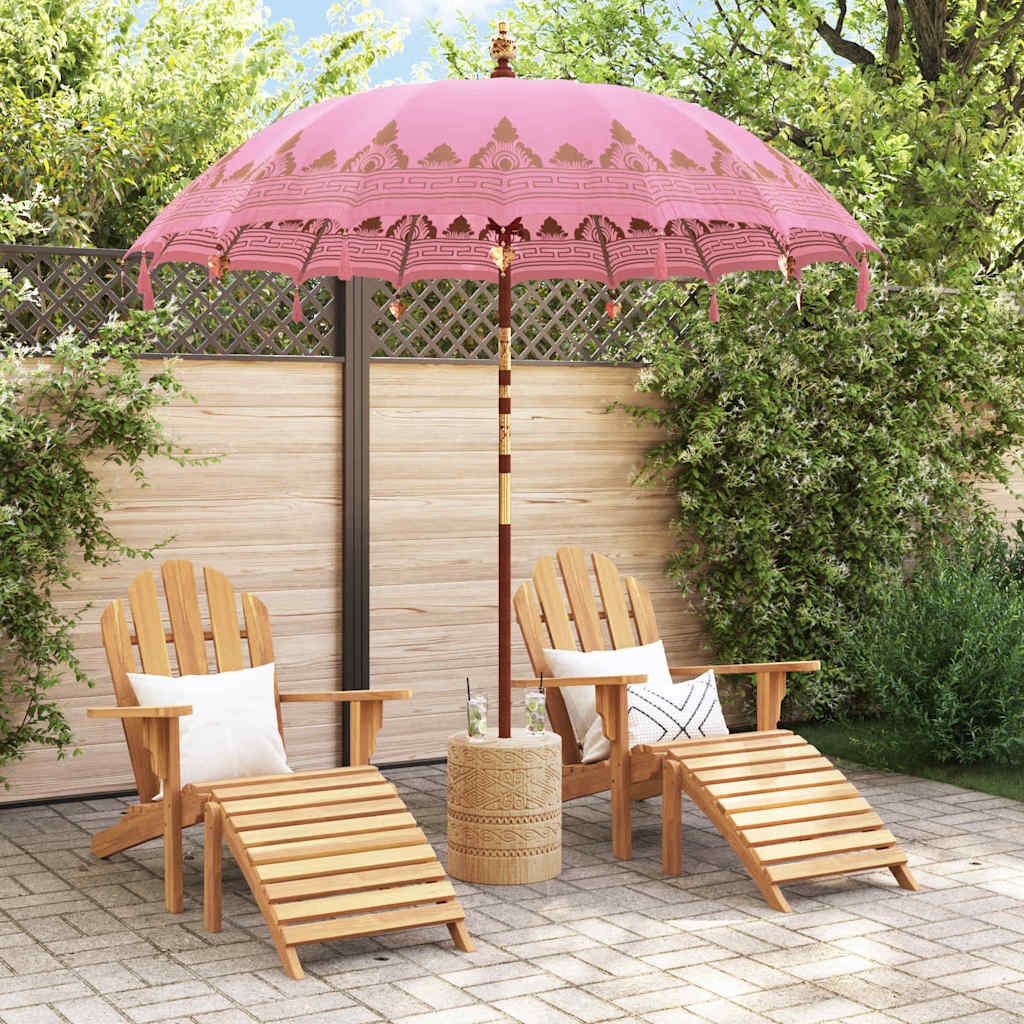 vidaXL Parasol balinais avec base Rose Ø 210-220 cm
