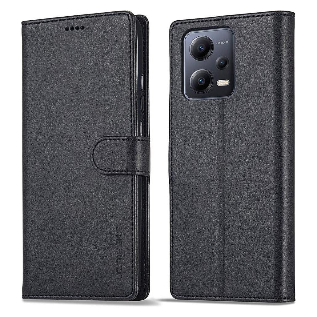 LC.Imeeke Xiaomi Poco X5 Pro - Leder Etui Hülle schwarz (Xiaomi Poco X5 Pro) (660129220A)