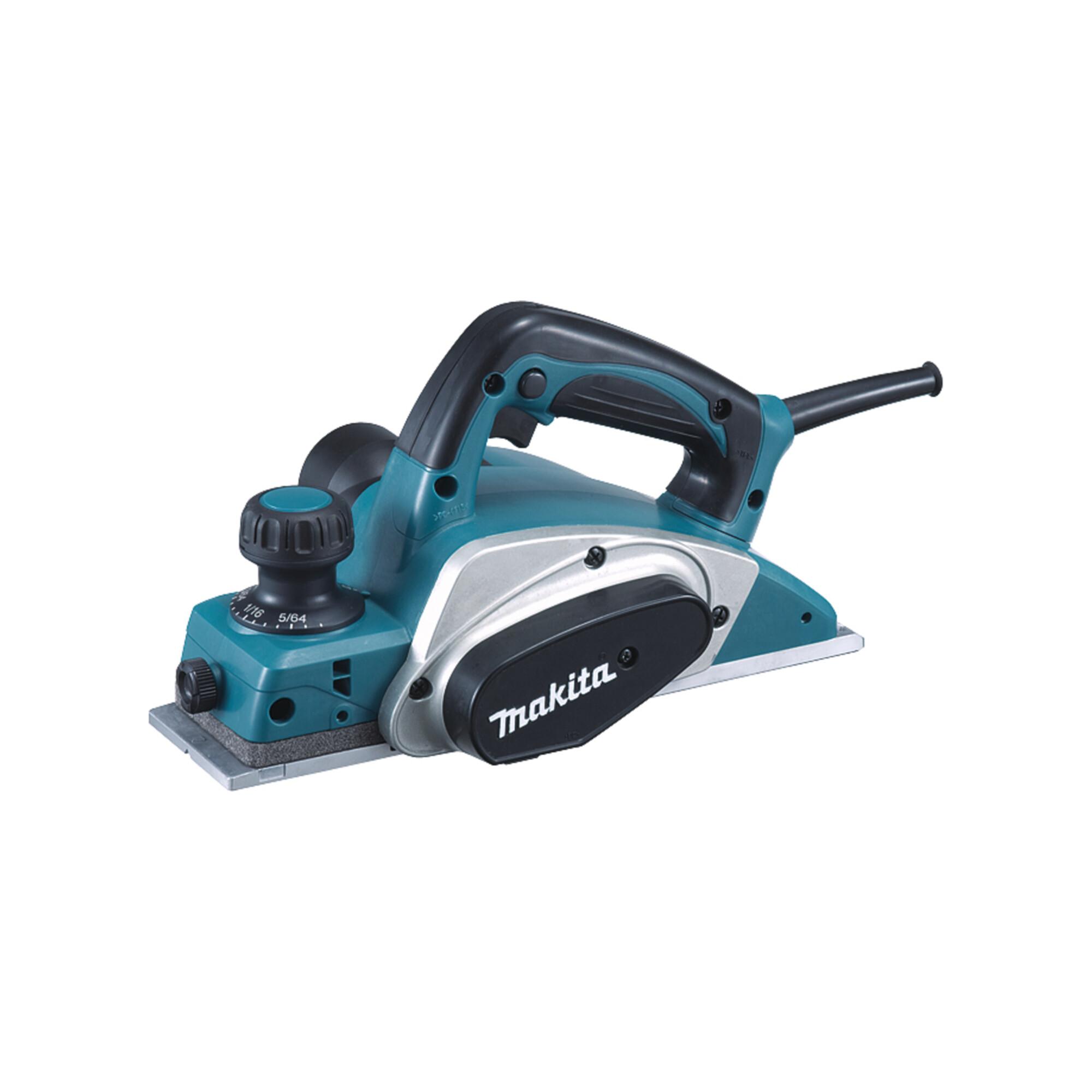 Makita KP0800J Falzhobel + MAKPAC | für Holzoberflächen | mit Spantiefe von 0 bis 2,5 mm und Zubehör | mit Koffer |)
