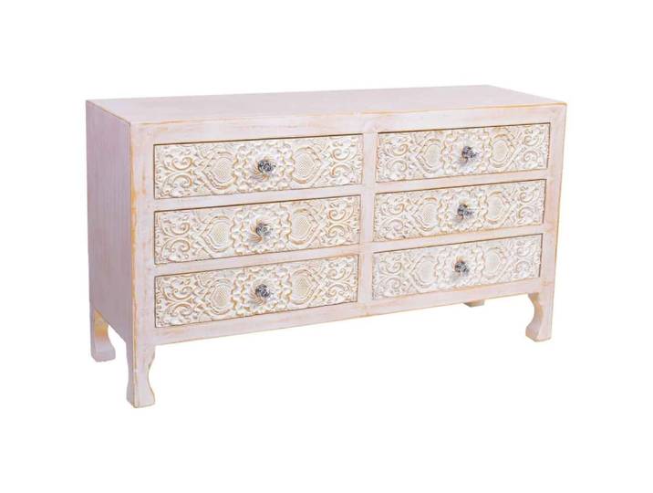 Commode en bois avec 6 tiroirs 91x28,5x51,5