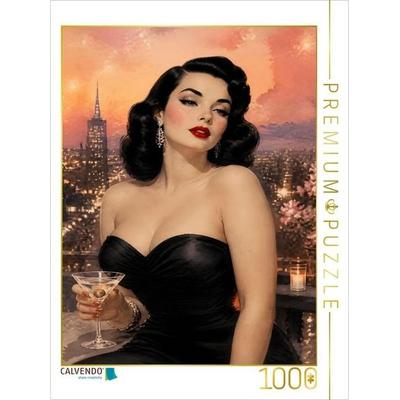 CALVENDO Puzzle Nacht über der Stadt | 1000 Teile Lege-Größe 64x48cm Foto-Puzzle für glückliche Stunden