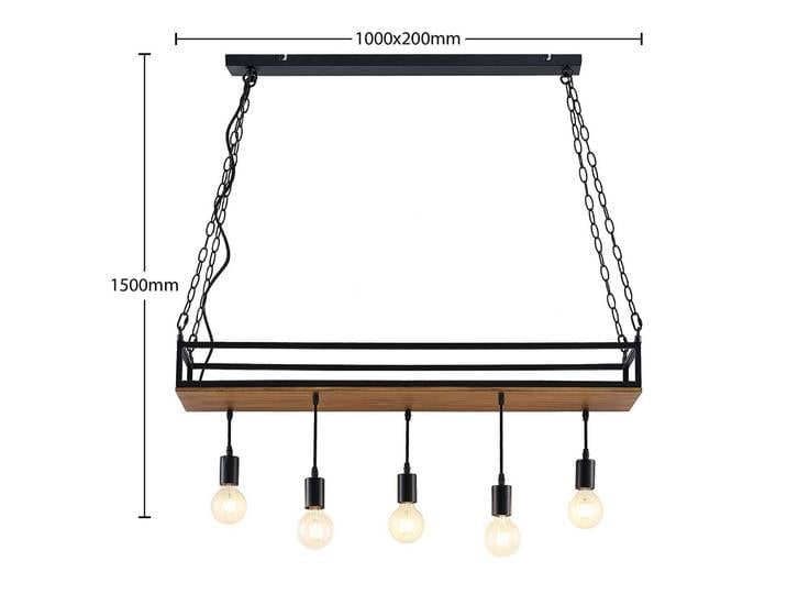 Suspension luminaire Kirista Lindby, dimmable, noir, Salon / Salle à manger, Métal, Vintage, Suspension