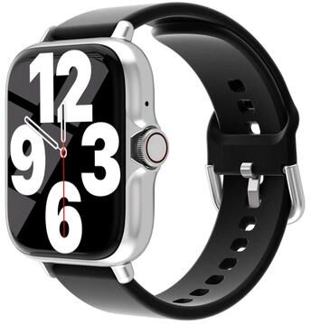 Uplift Essentials 1.83in Multi Functional HD Smartwatch slivery Black
