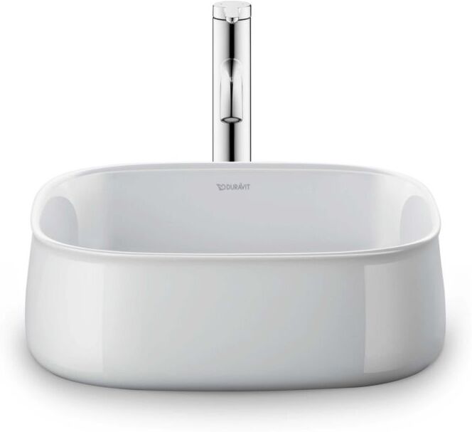 Duravit Zencha Aufsatzbecken 2373420079 42x42cm, ohne Hahnloch, Überlauf, Hahnlochbank, geschliffen, weiß