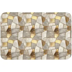 WC-VORLEGER Mosaik - Marmor - Gold Toilettenteppich 90x60 cm