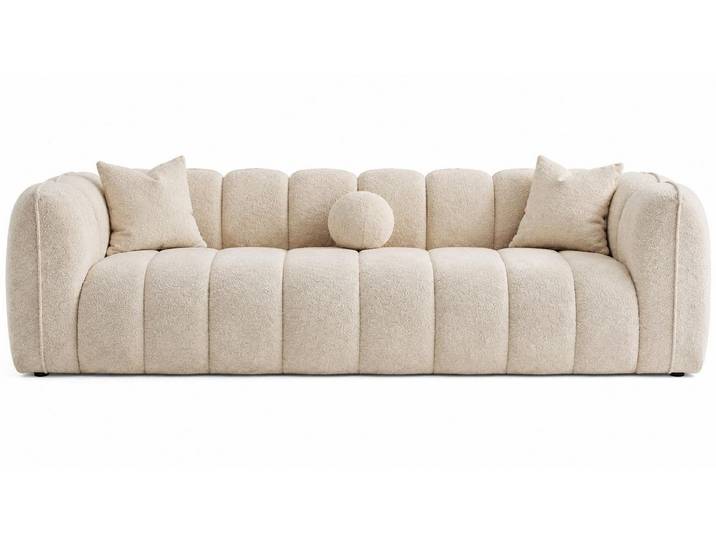 JVmoebel 3-Sitzer 3-Sitzer Sofa komfortabel Beige Modern Stoffbezug weich bequem, 1 Teile