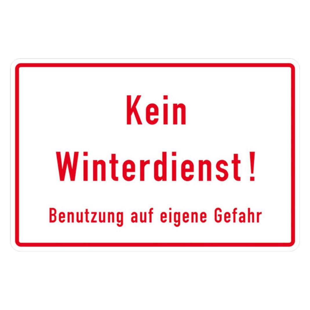 SafetyMarking Hinweisschild Kein Winterdienst Benutzung auf eigene Gefahr (11.9771)