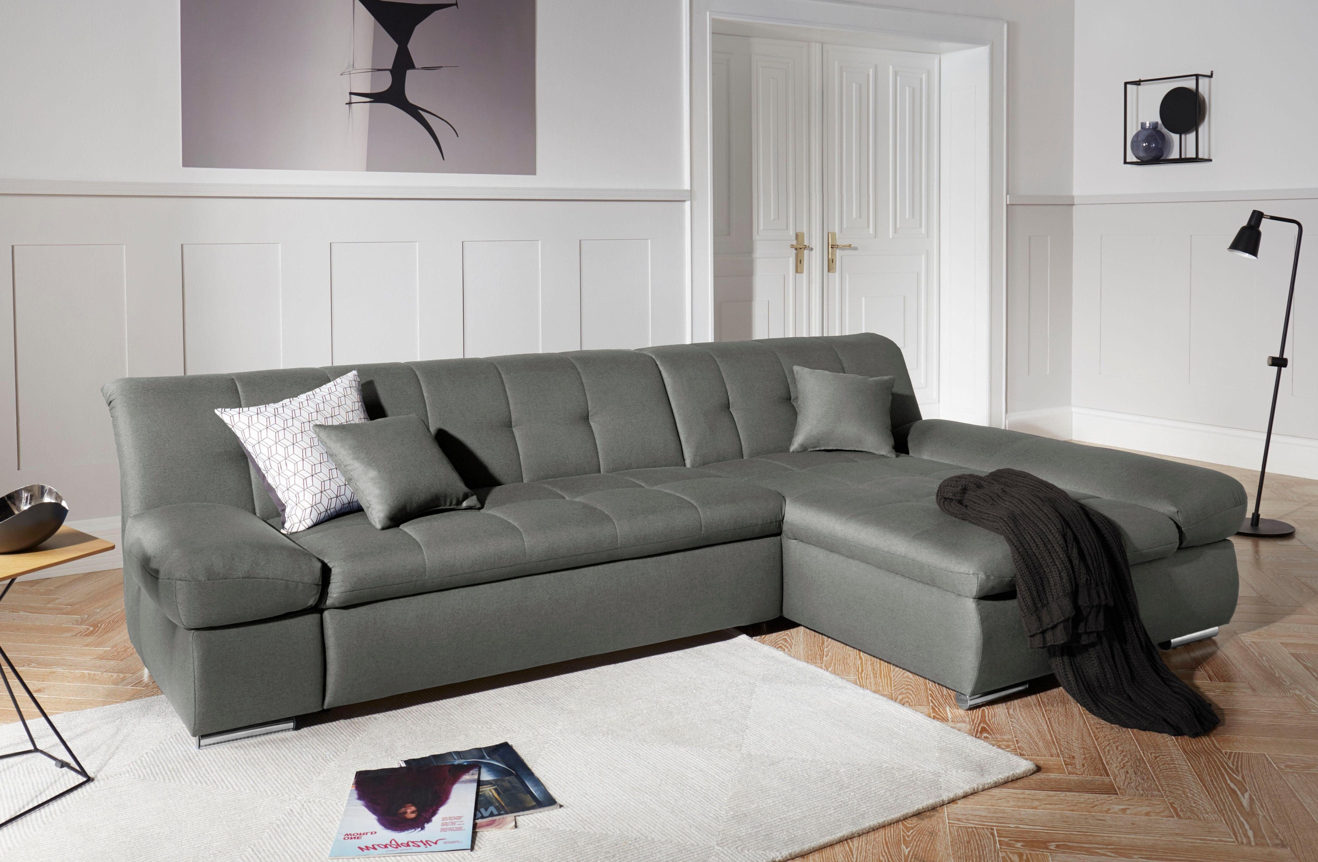DOMO collection "MONA 297x173 cm, modern & komfortabel, optional mit Komfortfunktionen" whlw. mit Bettfunktion, L-Form