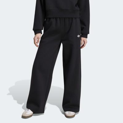 Sporthose ADIDAS ORIGINALS "WIDE LEG PANTS", Mädchen, Gr. 140, N-Gr, schwarz (schwarz,), Obermaterial: 70% Baumwolle, 30% Polyester, Hosen Sporthose, Sporthose für Kinder, weite Hosenbeine, sportlicher Stil