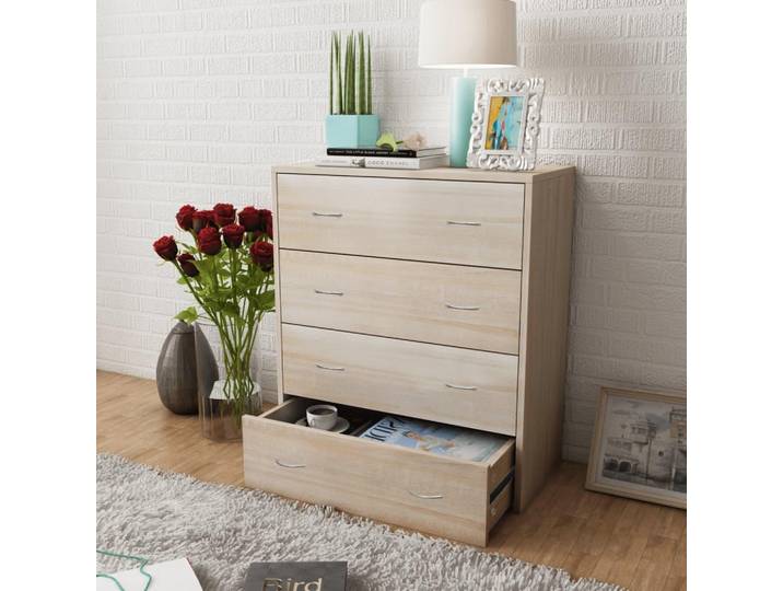vidaXL Commode avec 4 tiroirs 60Ã30\,5Ã71 cm Chêne brun