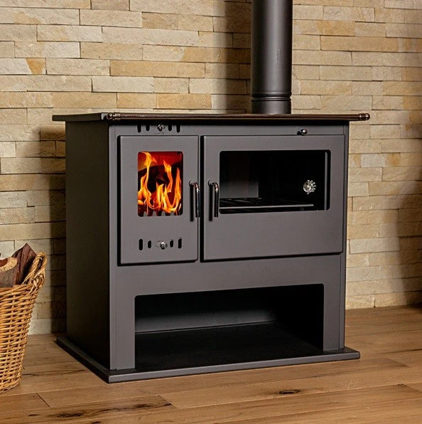 - Holzofen V05 Viki Lux 10,5kW mit Backofen, Thermometer & Kochplatte