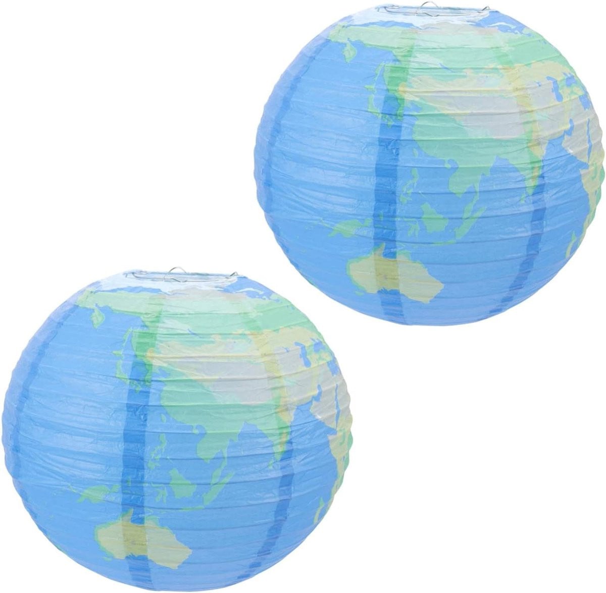 Blauwe papieren lantaarns decoratieve bollen met 30 cm doorsnede
