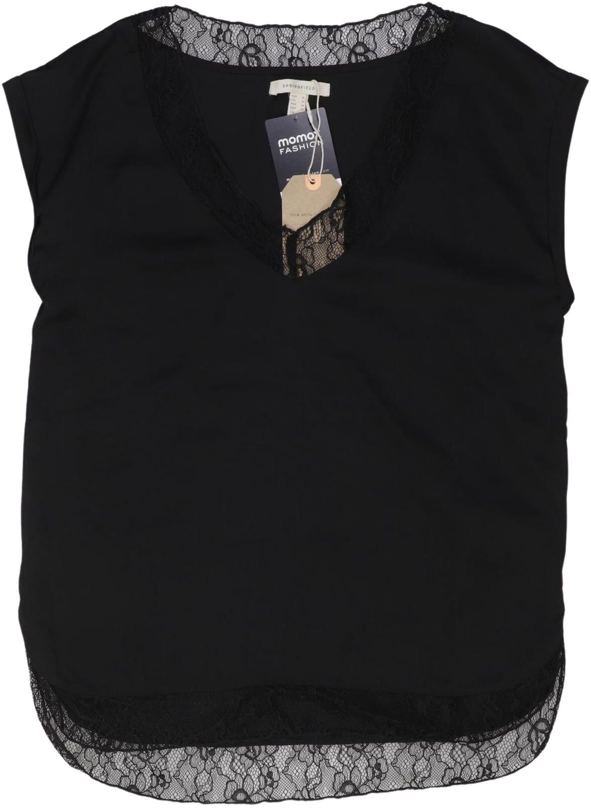 Springfield Damen Top, Schwarz, Gr. EU 36, Synthetik - Second Hand