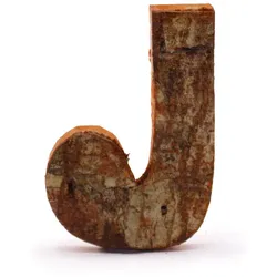 Rustic Bark Letter   - "J"  - 7cm