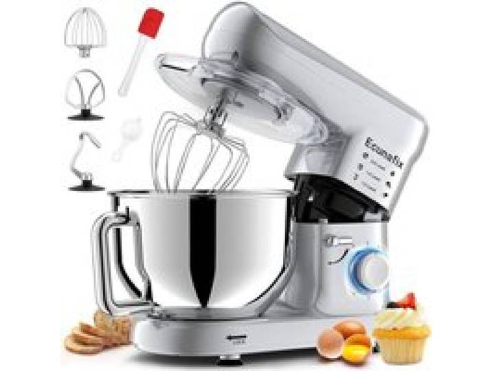 Robot Pâtissier - ECUNAFIX - 2000W 6 5L - Moteur silencieux - 6 vitesses - Bol inox