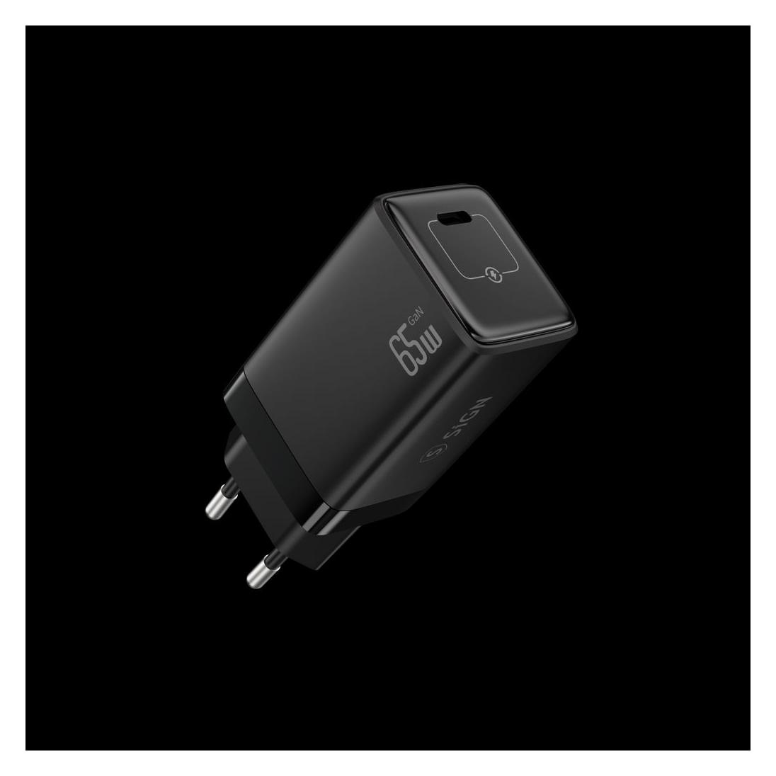 SIGN SiGN 65W Charger, USB-C PD, Fast Charging, MacBook Air, iPhone etc. - Black (65 W) (SN-PD65B)