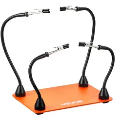 VEVOR Löthilfe Dritte Hand 201x140x3 mm, magnetische Lötstation, 4 flexible Arme, mit Krokodilklemmen und rutschfester Stahlbasis, für elektronische Reparaturen, Basteln, Hobby, Heimwerken