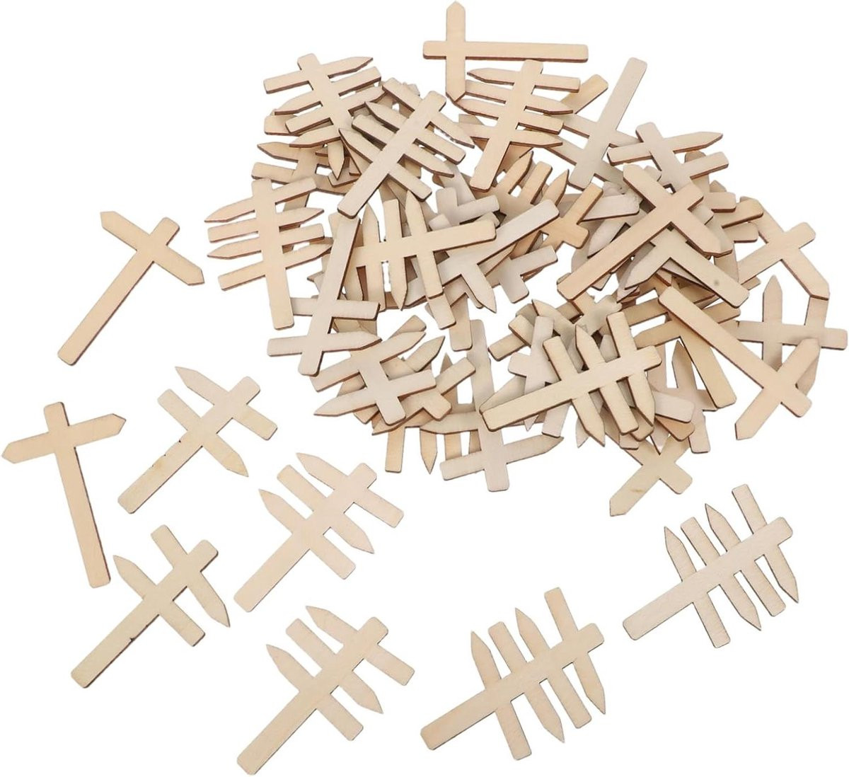 50 stuks Mini Houten Borden in Khaki voor creatief knutselen