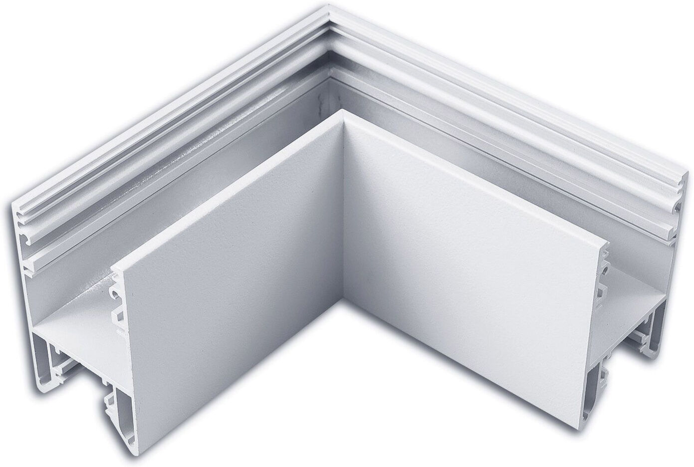 Isoled Halon 90° Eck, Geschweißt, 120x120mm, Silber Pulverbeschichtet, Exkl. Cover