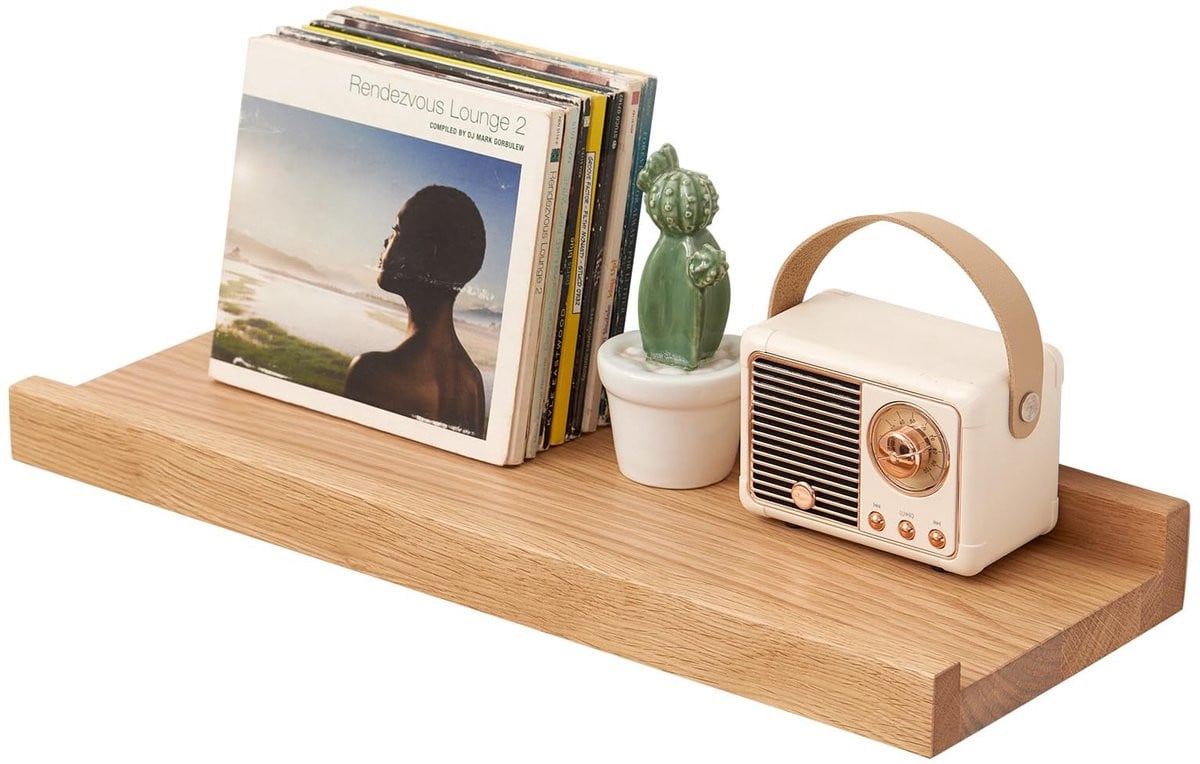 Omgoods Wandplank Eiken - Zwevende Wandplank van Massief Hout - 30 x 15 cm