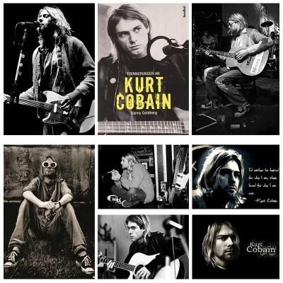 Uplifted Finds Monochrome Legend Canvas   Kurt Cobain Retro Rock Portrait   Executive Music Studio & Modern Sanctuary Decor 30 X 40 Cm No Frame l
