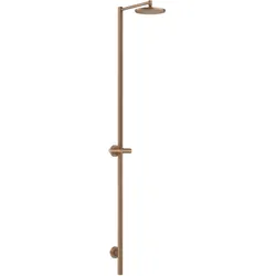 Hansgrohe AXOR Starck Nature Duschsäule mit Kopfbrause 240 1jet, Brushed Red Gold, 240 mm Brausekopfgröße, Outdoor