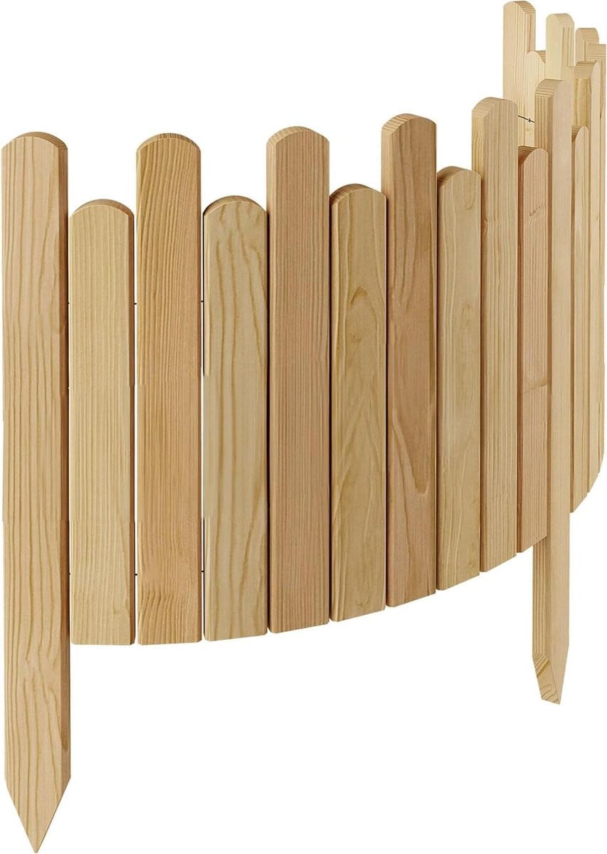 Houten Tuinrand Flexibele Rolborder Naturel - Hoogte: 40 cm