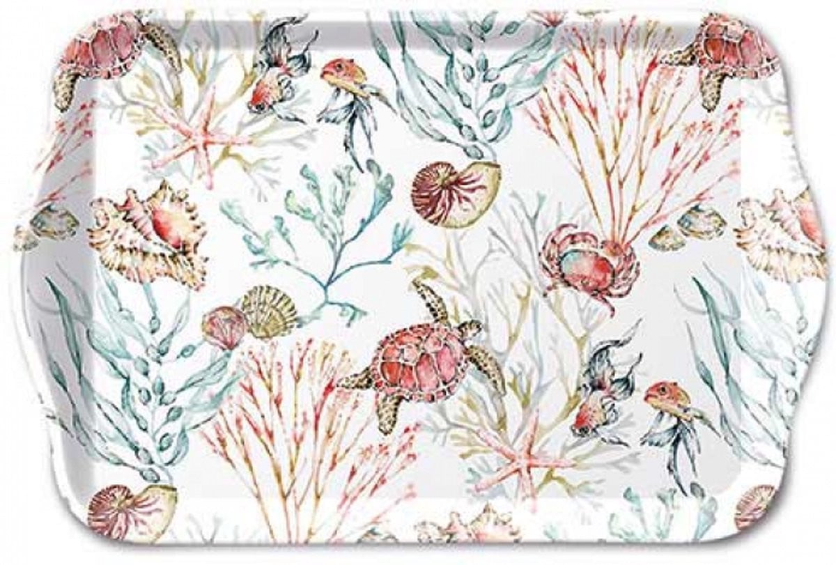 Ambiente Decoratief Dienblaadje Sea Animals 13 x 21 cm