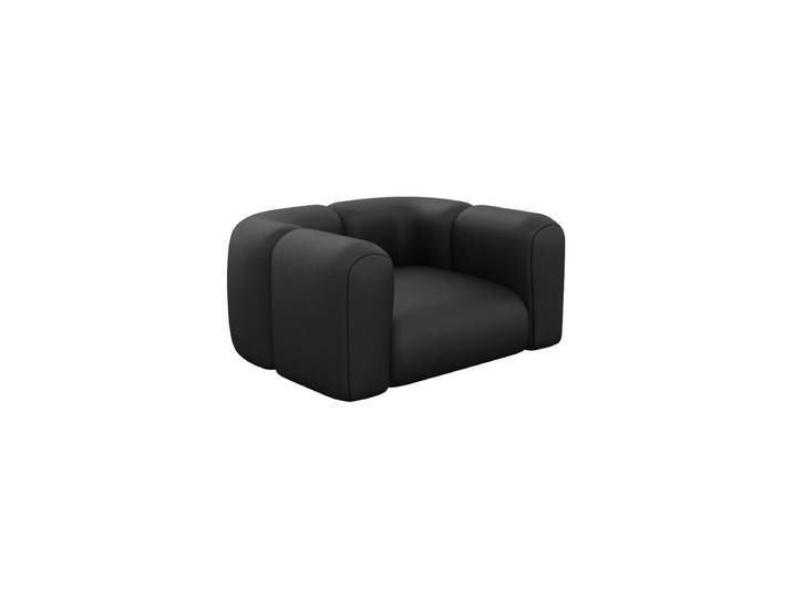 Echtleder Design Loungesessel „Terranova“ Echtleder Schwarz BLOOMINGLOFT Collection