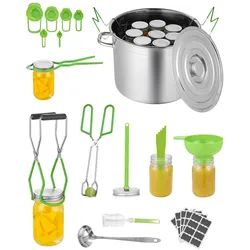 VEVOR Einmachzubehör Starter Set 9 tlg Einmachwerkzeug (Topf, Regal, Deckel, Trichter, Zange, Schöpfkelle, Glasheber, Schraubenschlüssel, magnetischer Deckelheber, Seifenblasenaufsatz, Messbecher)