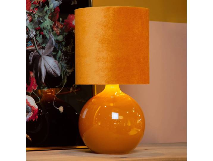 Lucide Tischlampe Esterad, gelb / orange, für Wohn- / Esszimmer, Glas, Tischlampe