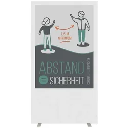 Paperflow Trennwand »Easyscreen« mit Info-Motiv »Abstand = Sicherheit« 94 x 39 x 174 cm weiß, 94x174x39 cm