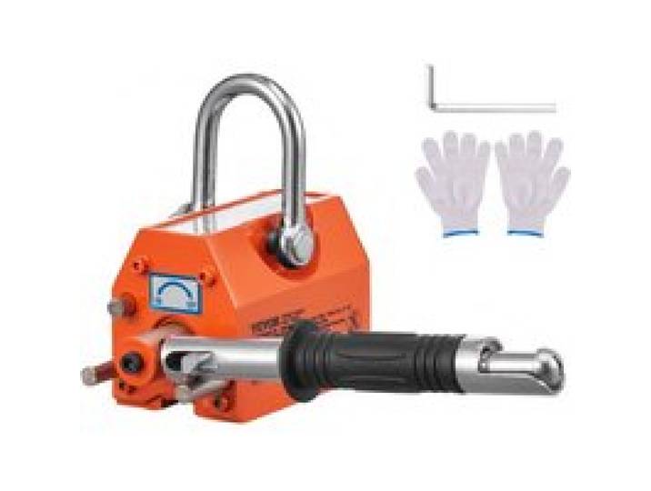 VEVOR Levage Magnétique 100 kg Aimant de Levage Permanent en Néodyme N42 Porteur Magnétique avec Crochet Chromé Facteur de Sécurité 2,5 Outil pour Manutention de Tôle Matériels Magnétiques 92x61x73 mm