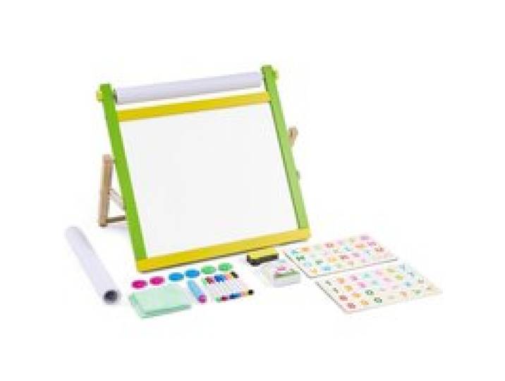 VEVOR Kindertafel, 3-in-1-hölzerne doppelseitige Spieltafel für Kinder mit magnetischem Whiteboard, Kreidetafel, Papierrolle, faltbarem Zeichenbrett mit Malzubehör für Kinder im Alter von 3-14 Jahren